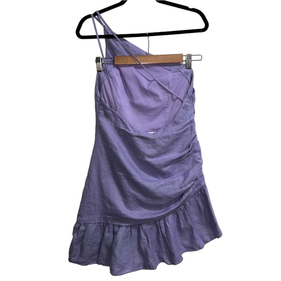 Amanda Uprichard X Revolve Kavala 100% Linen Dress In Lilac - Picture 8 of 12